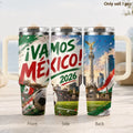 2026 MEXICO Football Vacuum Flasks 40oz 3rd Gen Vacuum Insulated Stainless Steel Tumbler Cup with Handle Straw Lid for Gifts