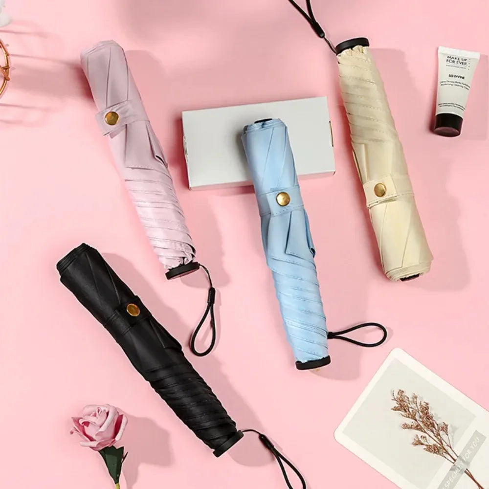 Ultra Light Sun Umbrella Folding Automatic Anti Uv Sunshine Umbrellas Compact Fresh and Elegant High-density Sunscreen Umbrella