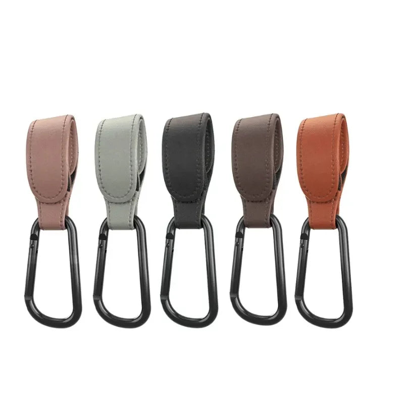 Wholesale 2pcs PU Leather Hook for Baby Stroller Pram Rotate 360 Degree Rotatable Cart Organizer Pram Hook Stroller Accessories