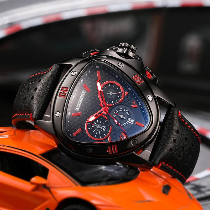 New Cool Triangle Watch Men Top Luxury Chronograph Watches Waterproof Quartz Wristwatches Gifts Relogio Masculino Drop Shipping