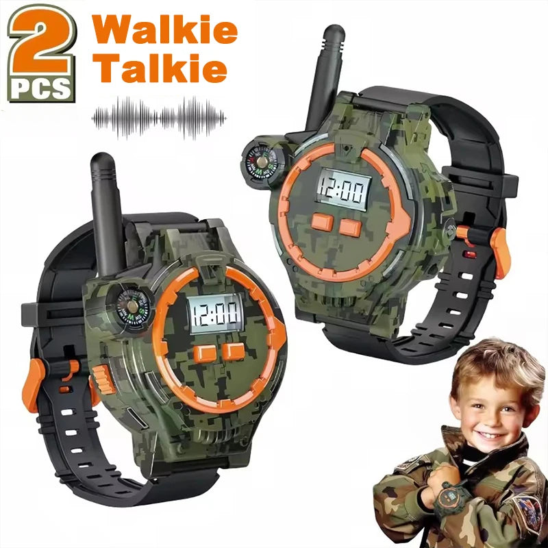 Kids 2PCS Rechargeable Walkie Talkies Two-Way Radios with Flashlight Compass for  Boys Girl Camping & Hiking Adventures