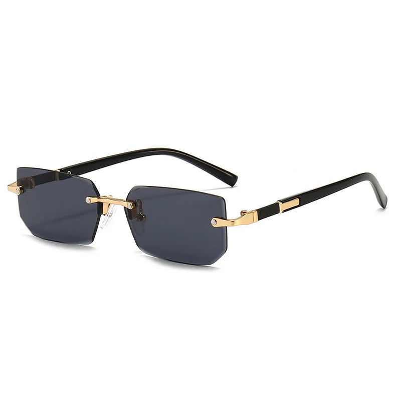 Rimless Sexy Sunglasses Rectangle Fashion Popular Women Men Shades Small Sun Glasses for Female Male Traveling Oculos