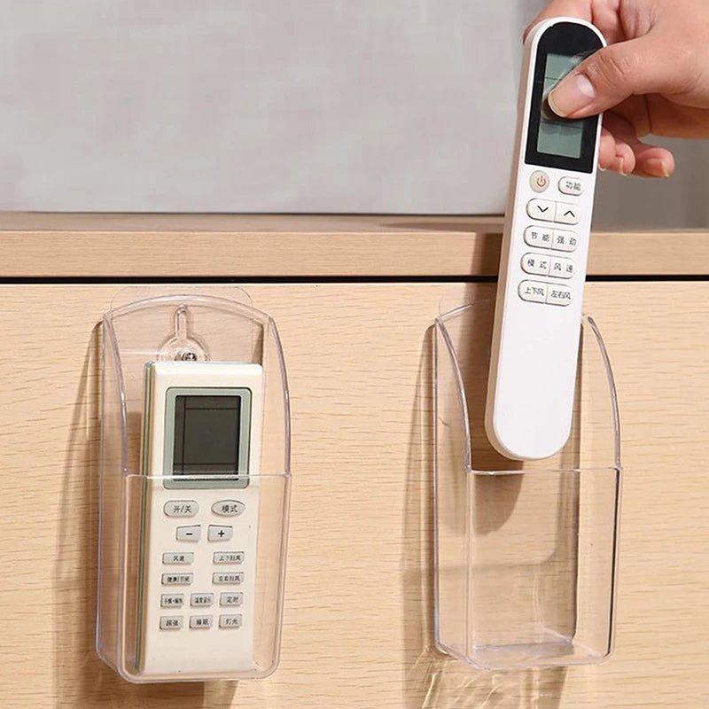 Home Storage Organization TV Air Conditioner Remote Control Holder Phone System Case Acrylic Hung On The Wall Mount Storage Box