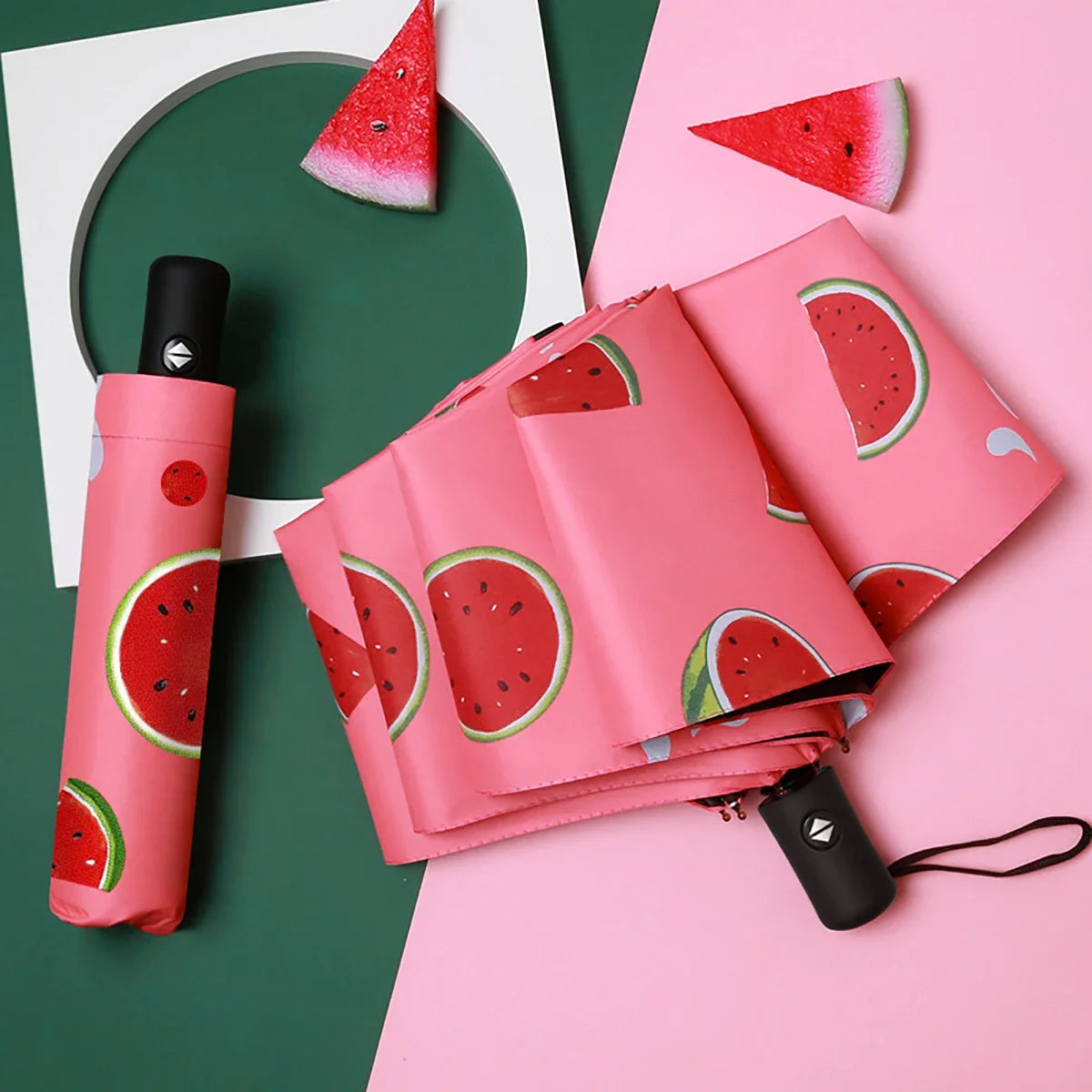 Umbrella Fruit Folding Fully Automatic Rain and Shine Dual Purpose Male and Female Students Korean Version Sun Shading Umbrella