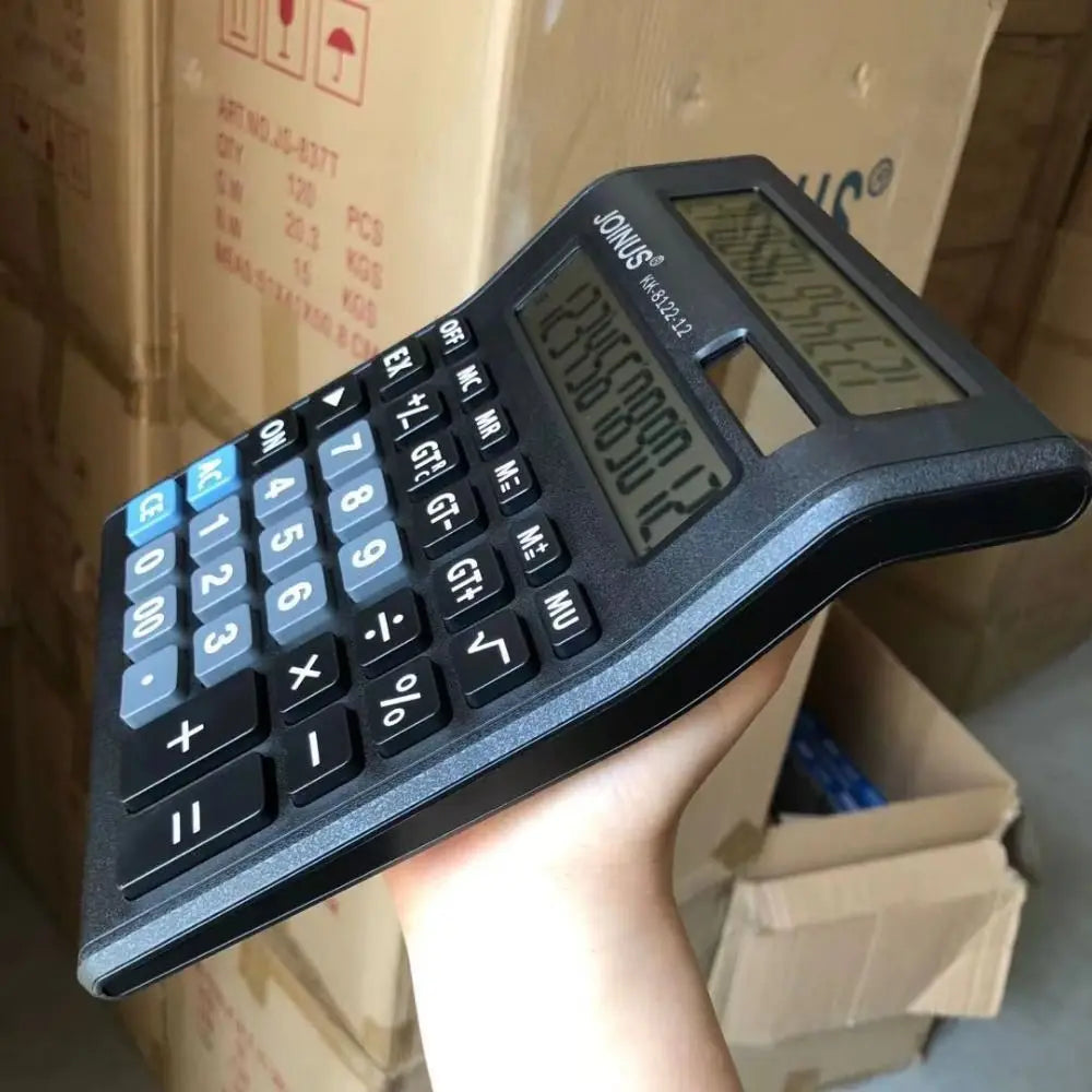 Multifunctional Solar Dual-Screen Calculator Efficient Calculation Stationery 12 Digits Calculator Portable Large Screen Display