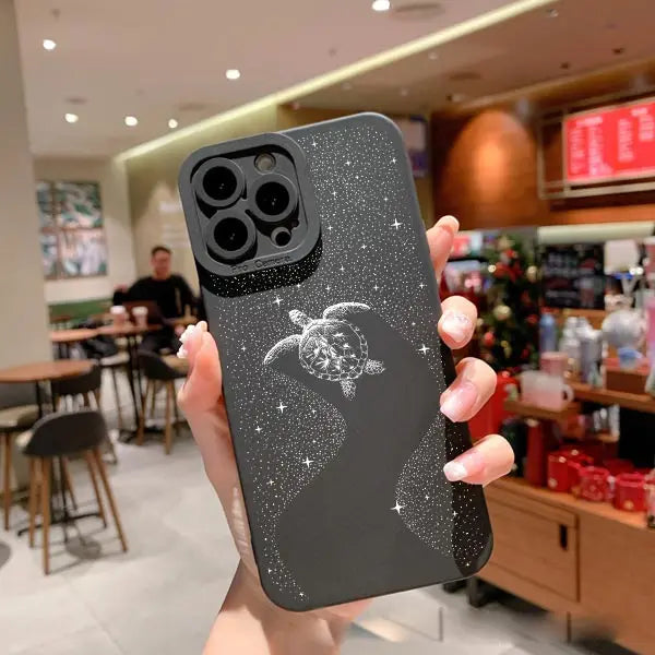 Ocean Animal Cute Dolphin Sea Turtle Dotted Painting Phone Case For iPhone 14 11 12 13 Pro Max 7 8 Plus X XR XS Silicone Covers