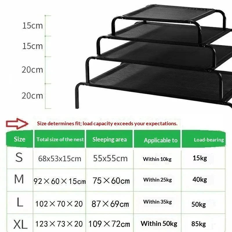 Elevated Dog Bed All Seasons Off Ground Breathable Summer Foldable Chew Resistant Moisture Proof Pet Bed For Large Medium Dogs
