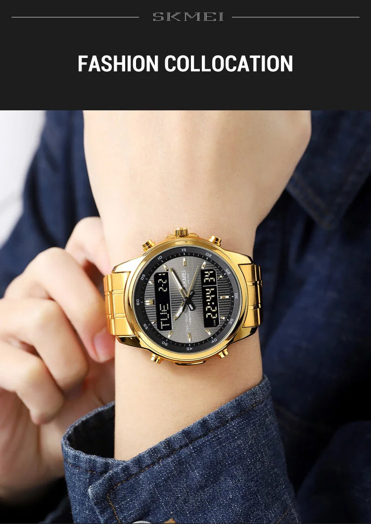 SKMEI 2049 Brand Electronic Watches for Man Fashion Large Dial Wristwatch Luminous Alarm Clock Calendar Casual Men Digital Watch