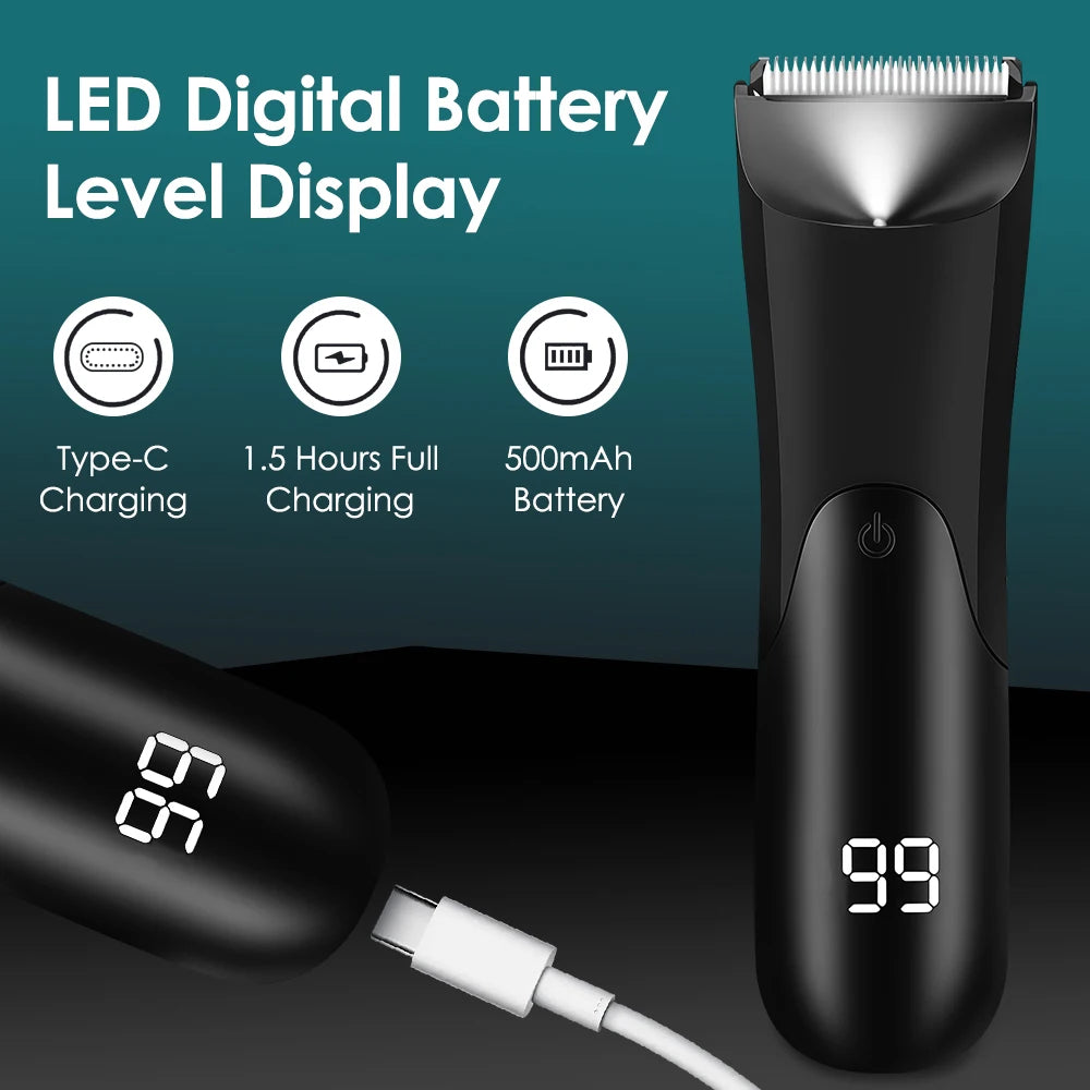Hair Cutting Machine Beard Trimmer Electric Shaver for Men Intimate Areas Hair Shaving Machine Safety Razor Clipper LED Light
