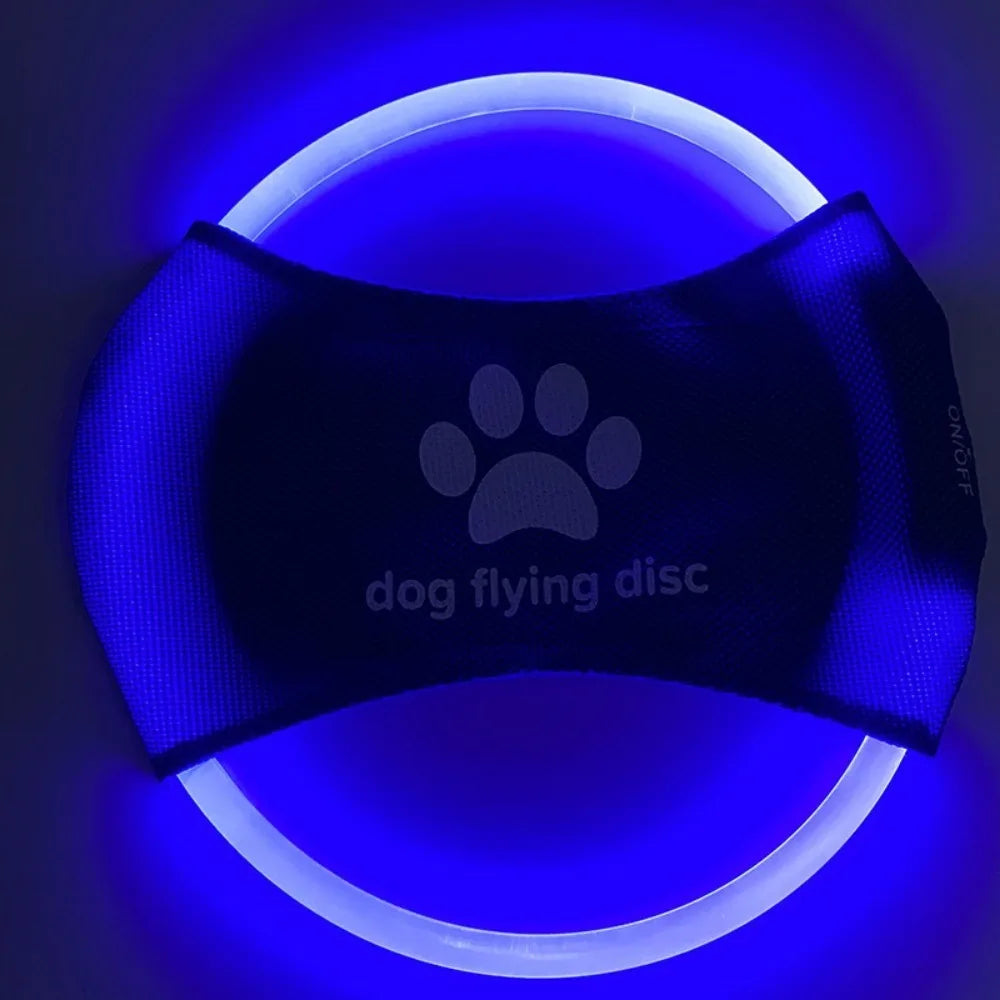 LED luminous Dog Flying Discs Glowing Interactive Dog Trainning Toy Self Happy 3 Modes Light Pet Luminous Flying Discs