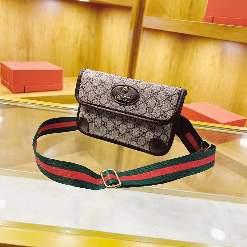 Fashion Classic Geometric Print Quilted Shoulder Bag Metal Logo PU Lightweight Flap Magnetic Snap Adjustable Strap Crossbody Bag
