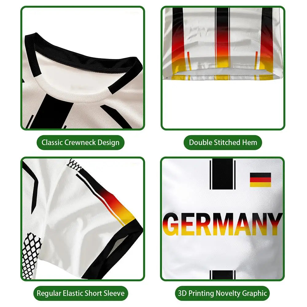Germany National Flag Map T-Shirt Men Women 3D Print Breathable Outdoor Sports Football Jersey Tee Casual Streetwear O-neck Tops