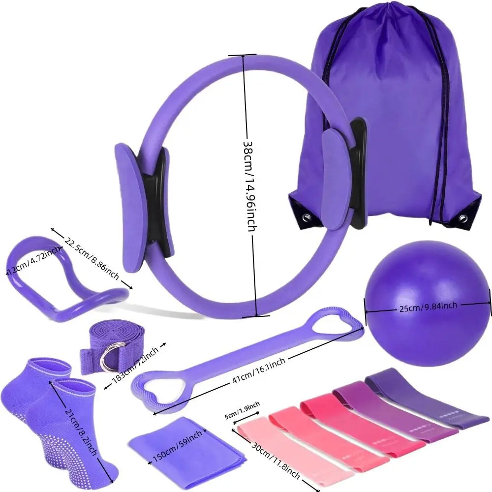 13Pcs/Set Portable Pilates Ball Set Body Shaping Professional Yoga Pilates Circle Improve Health Weight Loss