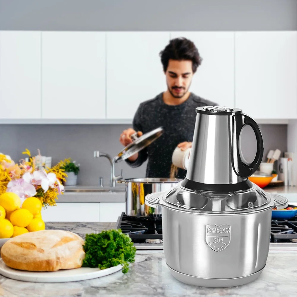 5L Electric Meat Grinders 304 Stainless Steel Food Crusher Vegetable Slicer Chopper Mincer Baby Food Processor for Dog Food