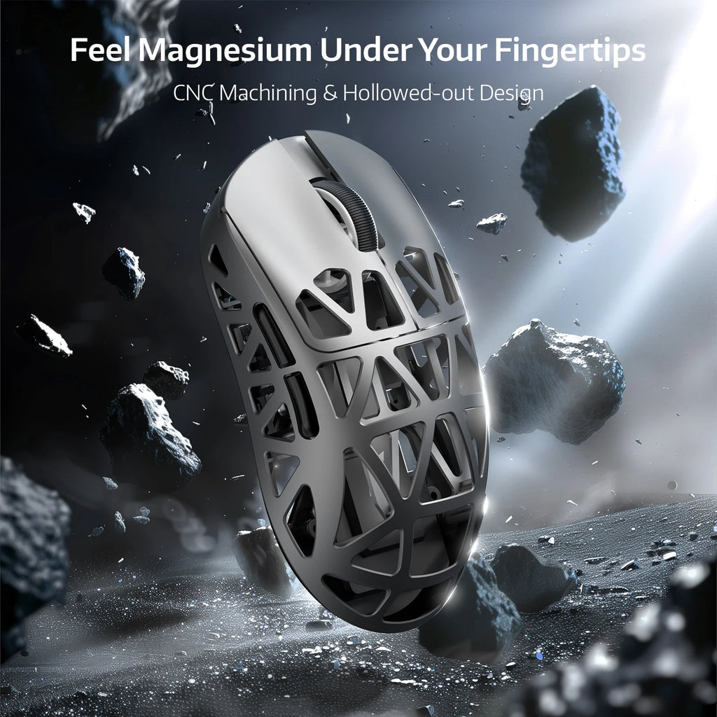 ATTACK SHARK R2 Magnesium Alloy PAW3950 Gaming Mouse, Tri-mode, 8000hz, 42000 DPI, 45g Ultralight, 100M Clicks Microswitches