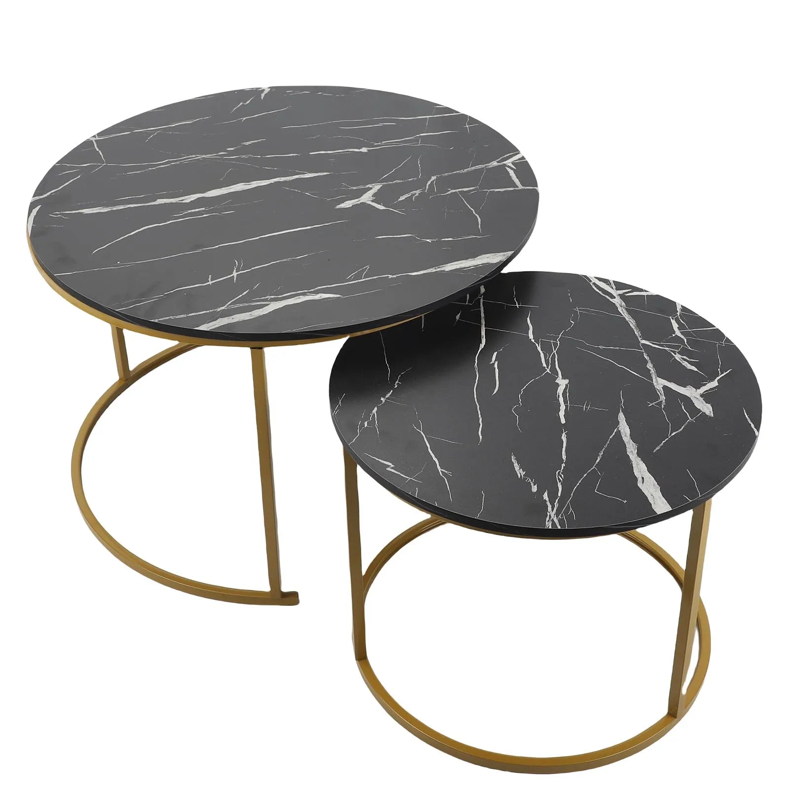 Coffee Table Set Minimalist Modern Nesting Round Center Table for Living Room Apartment Balcony Yard