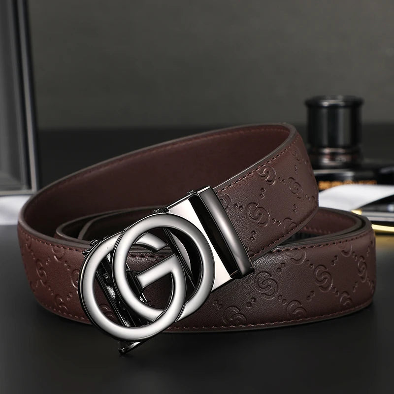 2025 High Quality New 3.4cm Belt women Luxury Automatic Buckle Leather Strap for men Belt Designers Brand Male Belt for jeans