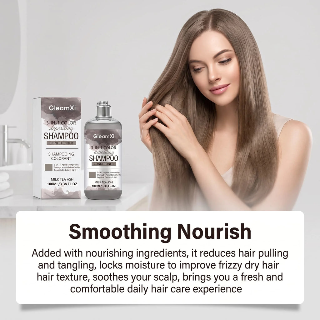 Hair Color Shampoo 3 in 1 Tint Conditioning Volumizing Nourishing Scalp Spray Set For Fine Flat Hair Smooth Shine Booster Care