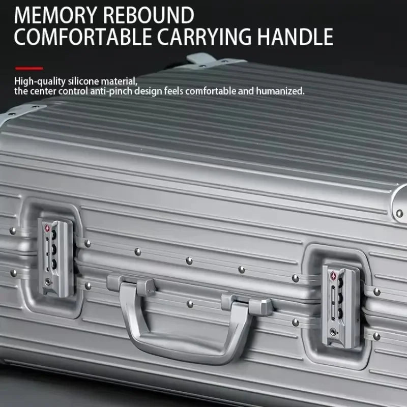 All Aluminum-magnesium Alloy Travel Suitcase High Quality Rolling Luggage 20/24/26/30'' Trolley Luggage Carry-On Cabin Suitcase
