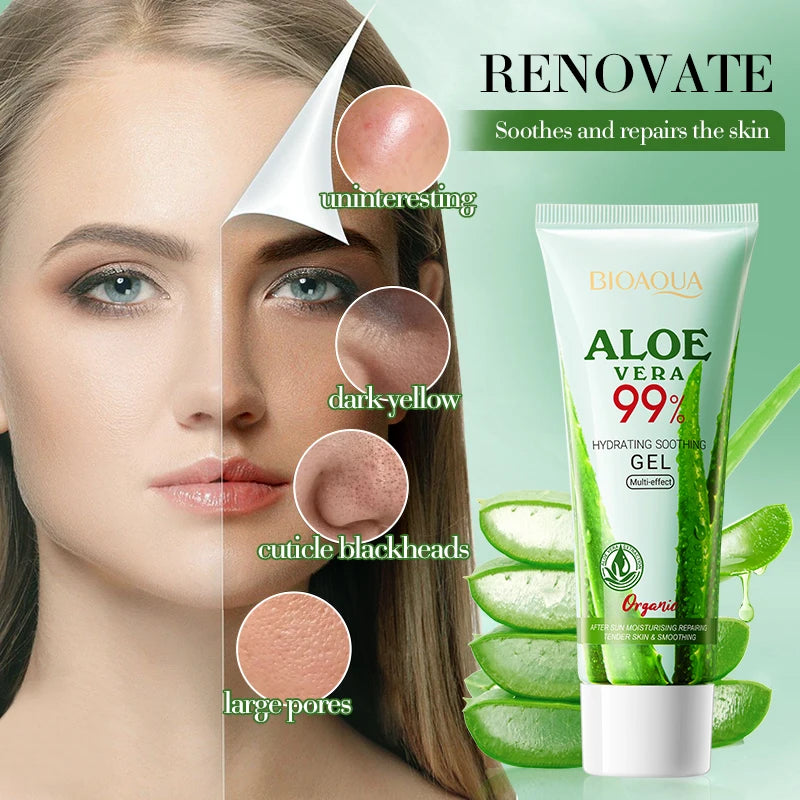 Soothing Aloe Vera Gel For Face & Body Hydrating Moisturizing Repairing Sunburn Relief Acne Care For Sensitive Skin
