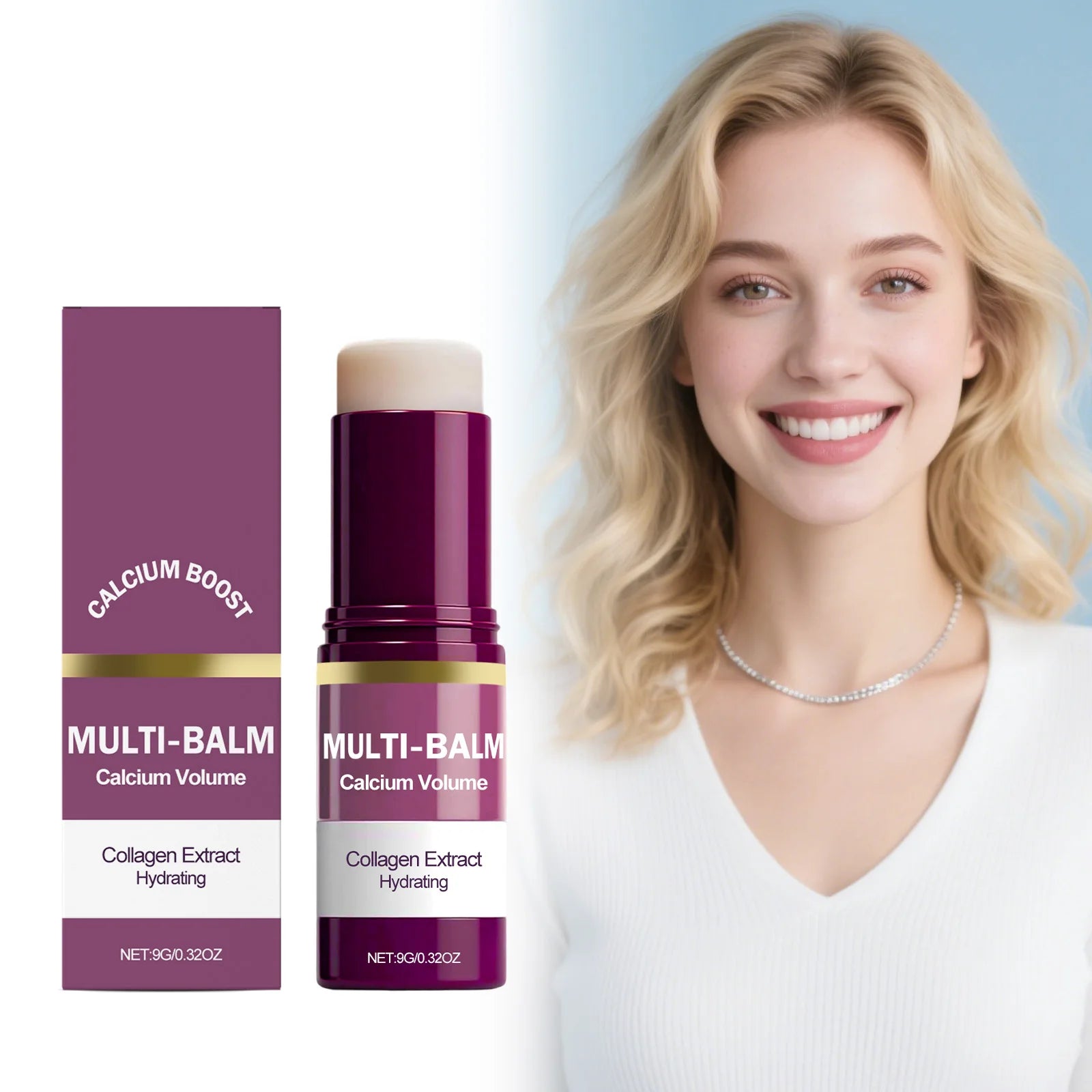 Anti-Aging Balm Calcium Solid Cream Stick Deep Moisturizing Repair Balm for Face Reduce Wrinkles Soothes Dry Skin Daily Skincare