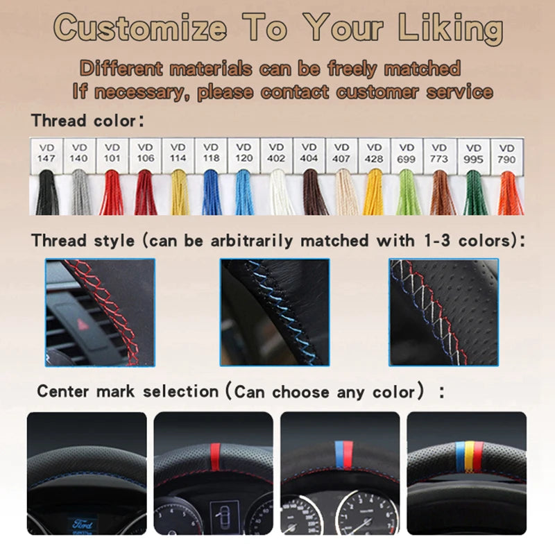 Custom Car Steering Wheel Braid Cover Genuine Leather 100% Fit For Subaru Legacy 2016 Outback 2015 2016 XV 2016 Forester 2016