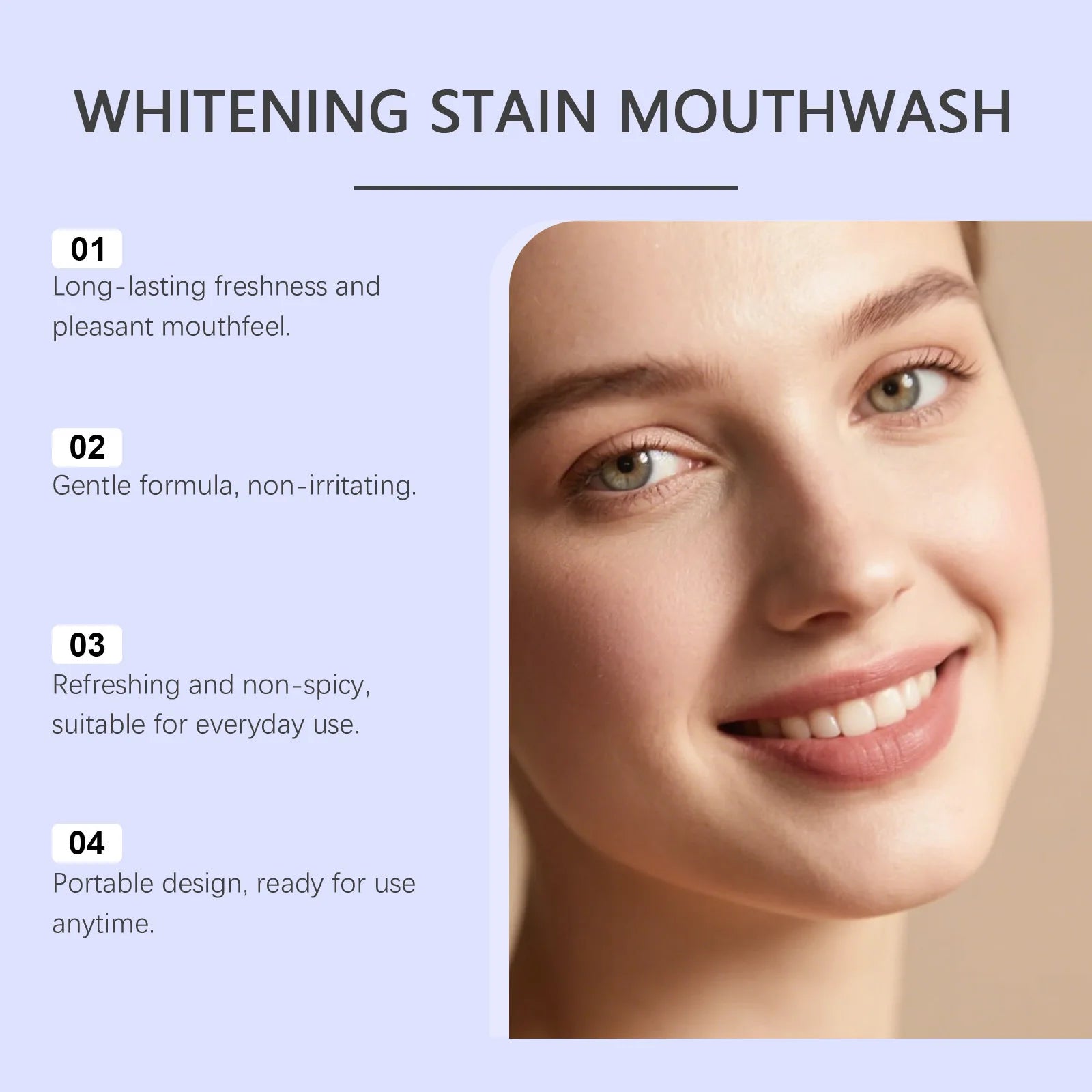 Whitening Mouthwash Coffee Tea Stain Removal Oral Rinse Bad Breath Treatment Teeth Brightening Mouth Wash Enamel Daily Gum Care
