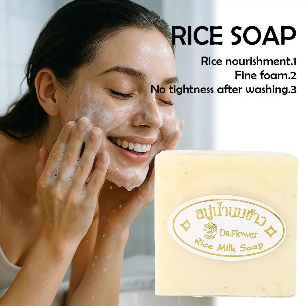 Rice Milk Soap Original Wholesale Handmade Soap Milk Rice Soap Moisturizing and Oil Control Body Faces Cleaning1/2/3PCS