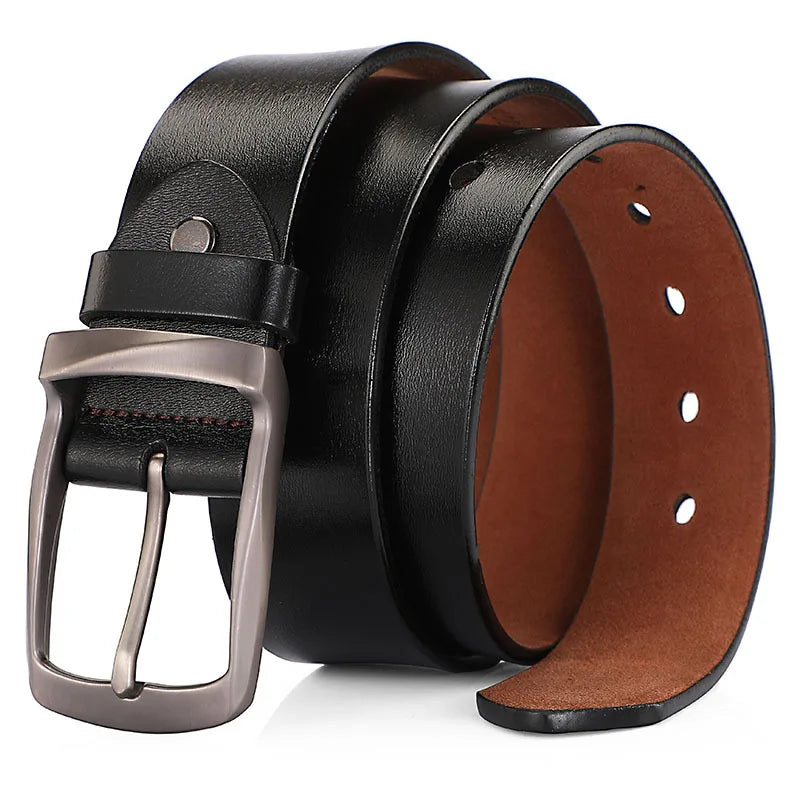 Men's Genuine Leather Needle Buckle Waistband Large Size 105-140 150 160 170cm Cowhide Retro Belt Handmade Casual Trend Belt