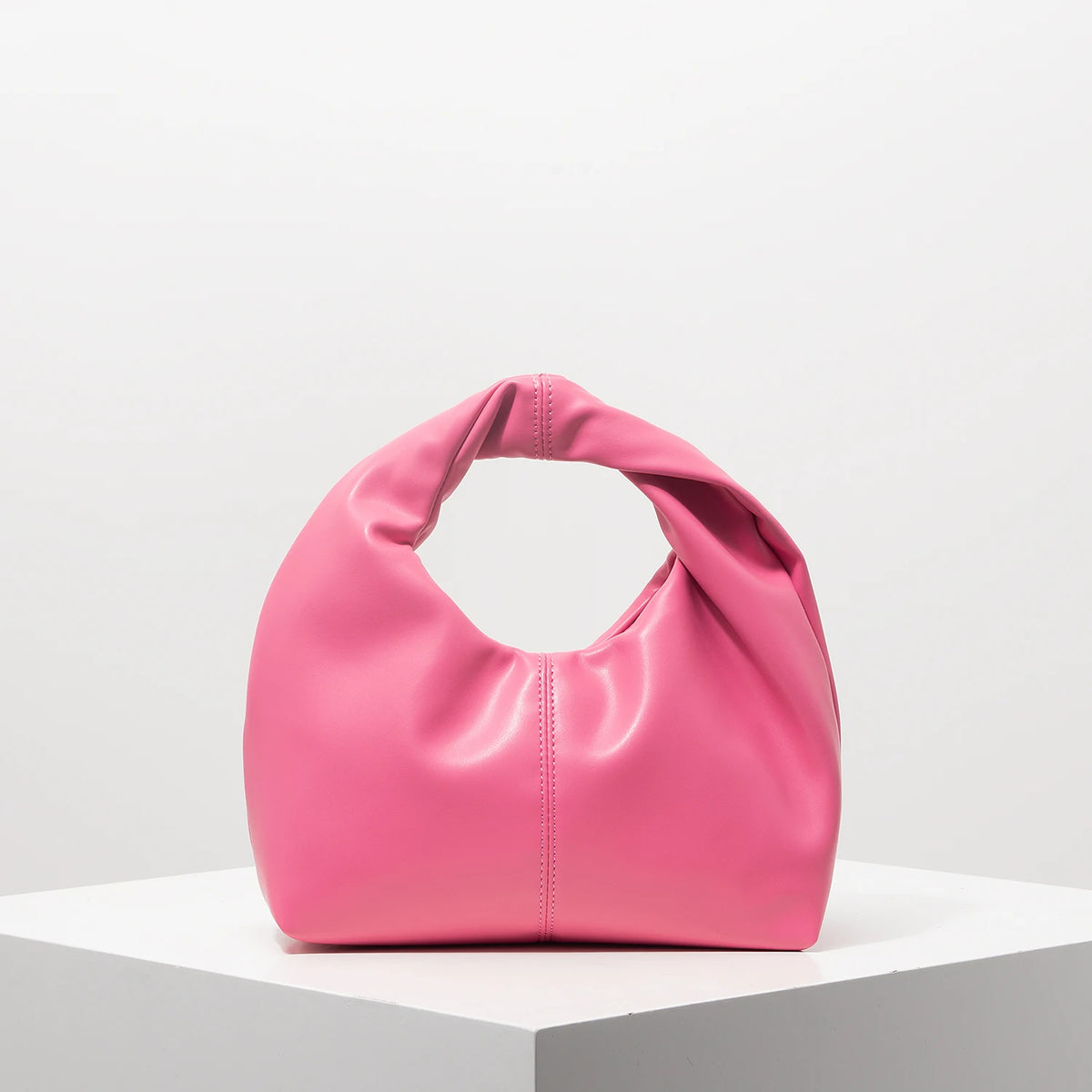 Stylish twist square bag, solid color top clutch bag, simple and versatile commut