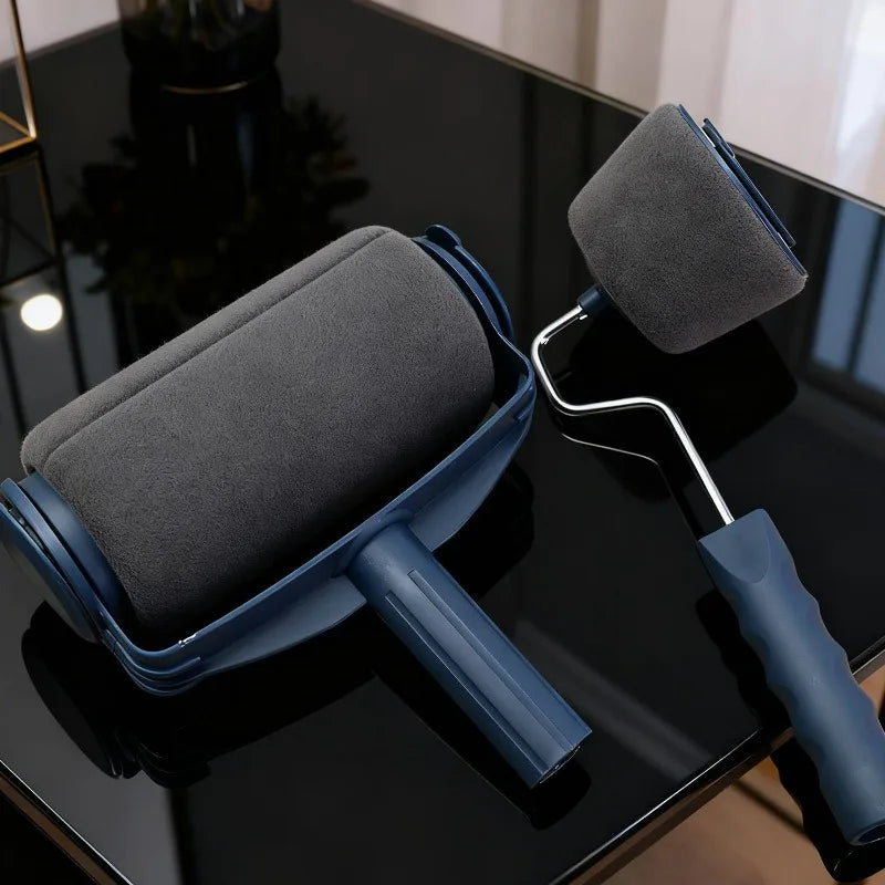Drum Brush with Built-in Storage Easy-to-fill for Floors Wall Paint Refinish Handheld Paint Roller Household Paint Application