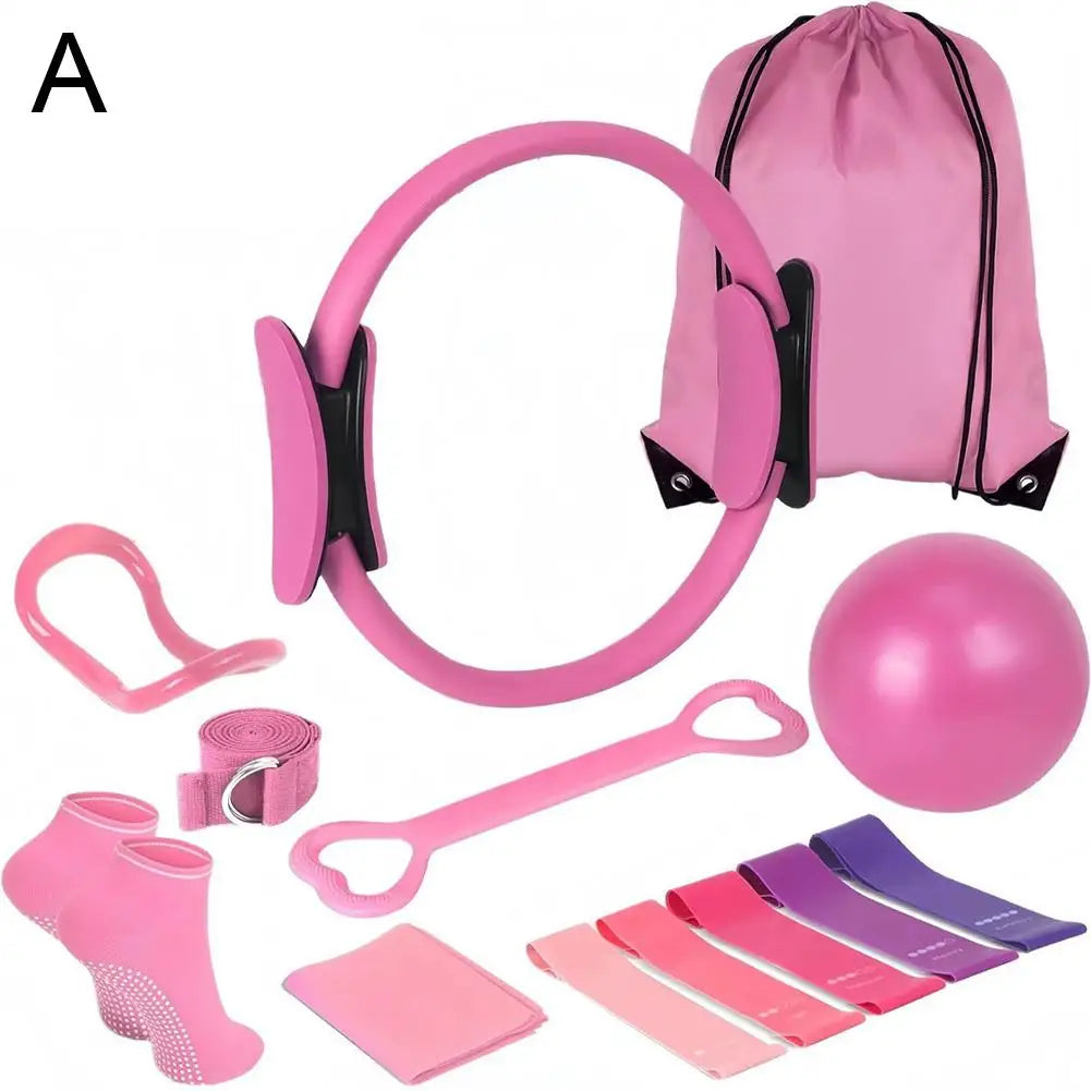 13 Piece Yoga Circle Gym Set, Solid Color PP, Stretching and Core Training Equipment, Fitness Tools for Sculpting and Flexibilit