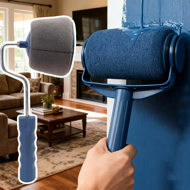 Drum Brush with Built-in Storage Easy-to-fill for Floors Wall Paint Refinish Handheld Paint Roller Household Paint Application