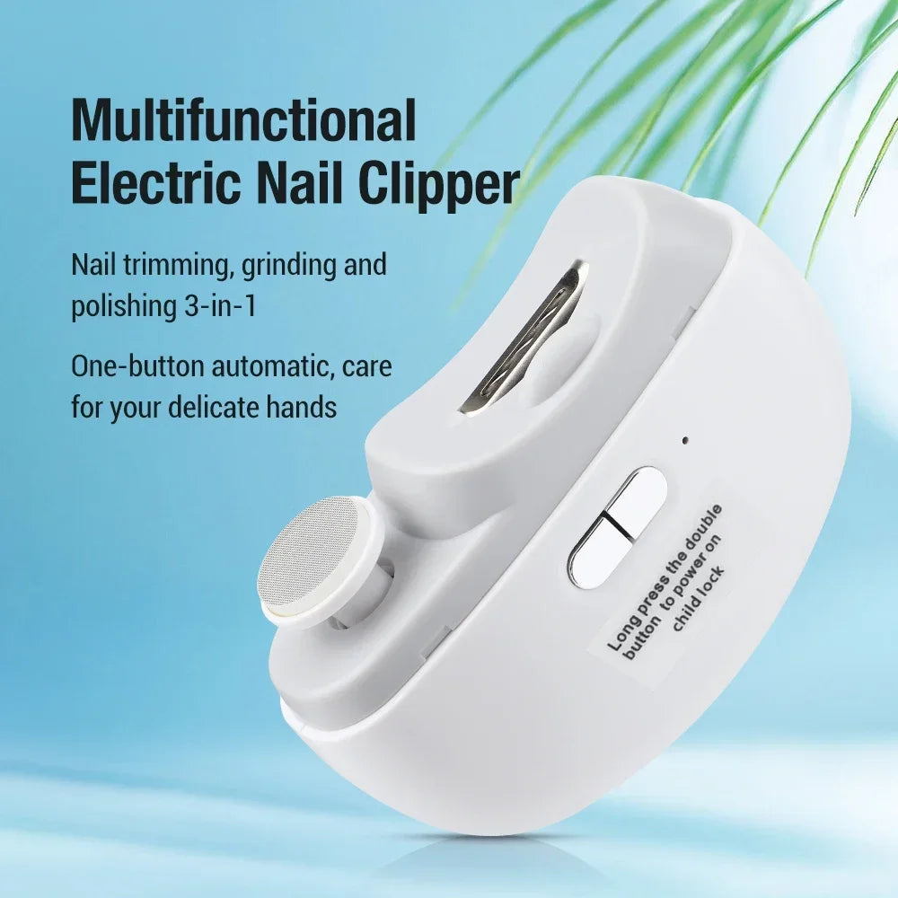 Electric nail blade grinding and polishing, with a light automatic nail trimmer and rechargeable nail knife for manicure, suitab