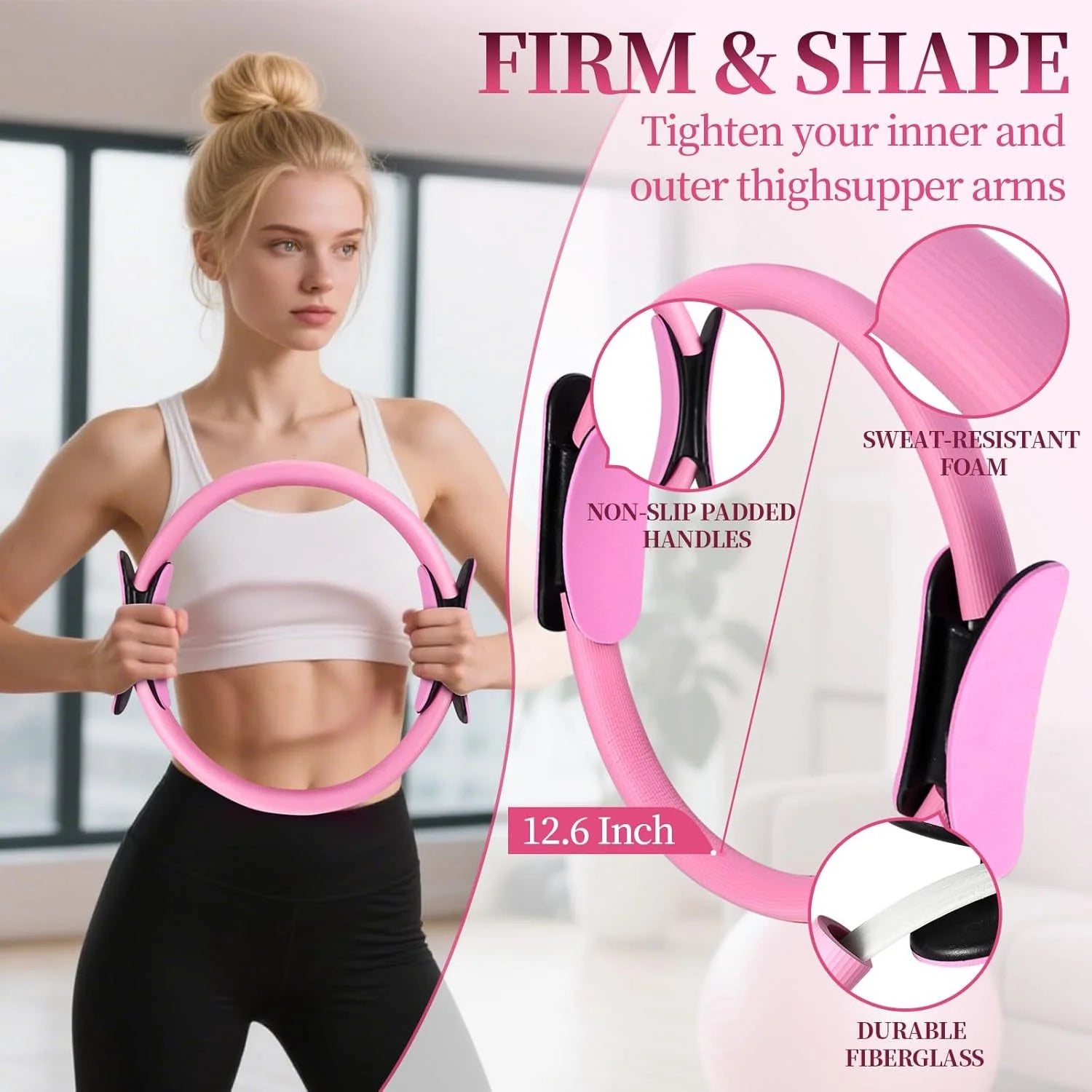 Home Pilates & Yoga Workout Set - 16 pcs Includes Resistance Circle, Foot Pedal, Resistance Bands & Strength Trainer