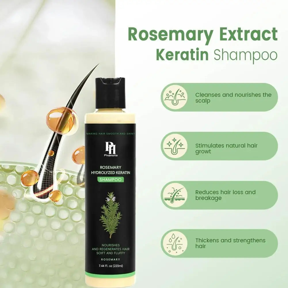 220ML Rosemary Hair Shampoo Volumizing and Thickening Strengthening and Oil Control Nourishes and Repairs Hair Oil Adds Volume