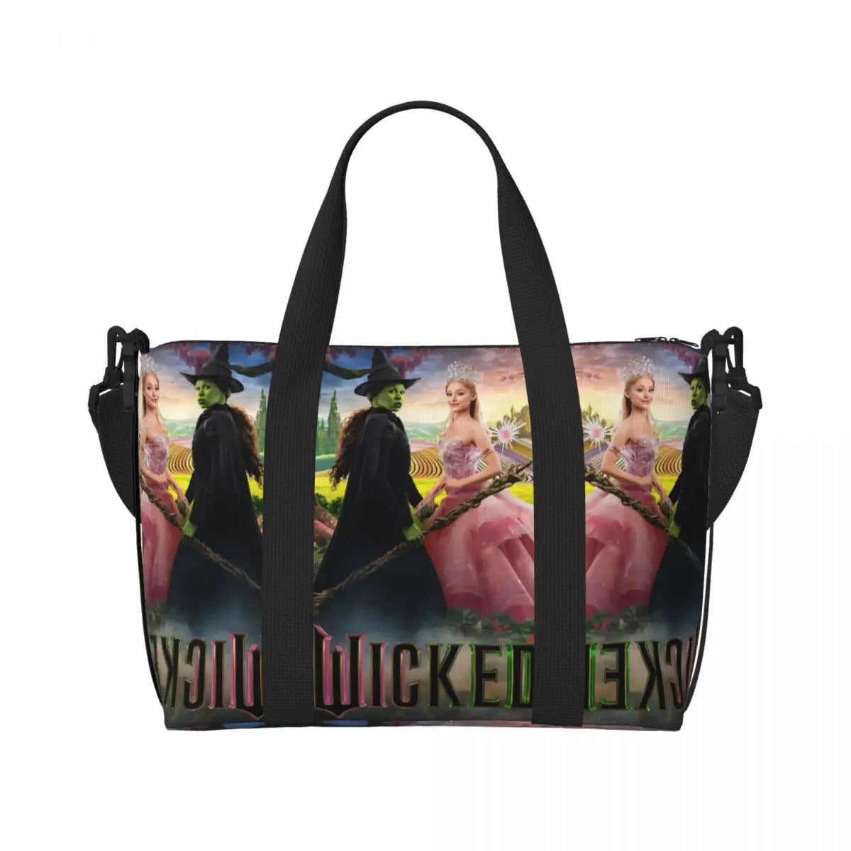 Custom W-Wickeds Funny Turn Round Tote Bag for Women Big Capacity Classical
 Beach Gym Travel Bags