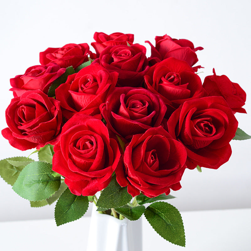1/3/5Pcs Artificial Flowers Bouquet Red Silk Fake Rose Flower for Wedding Home Table Decoration Christmas Valentine's Day Gifts