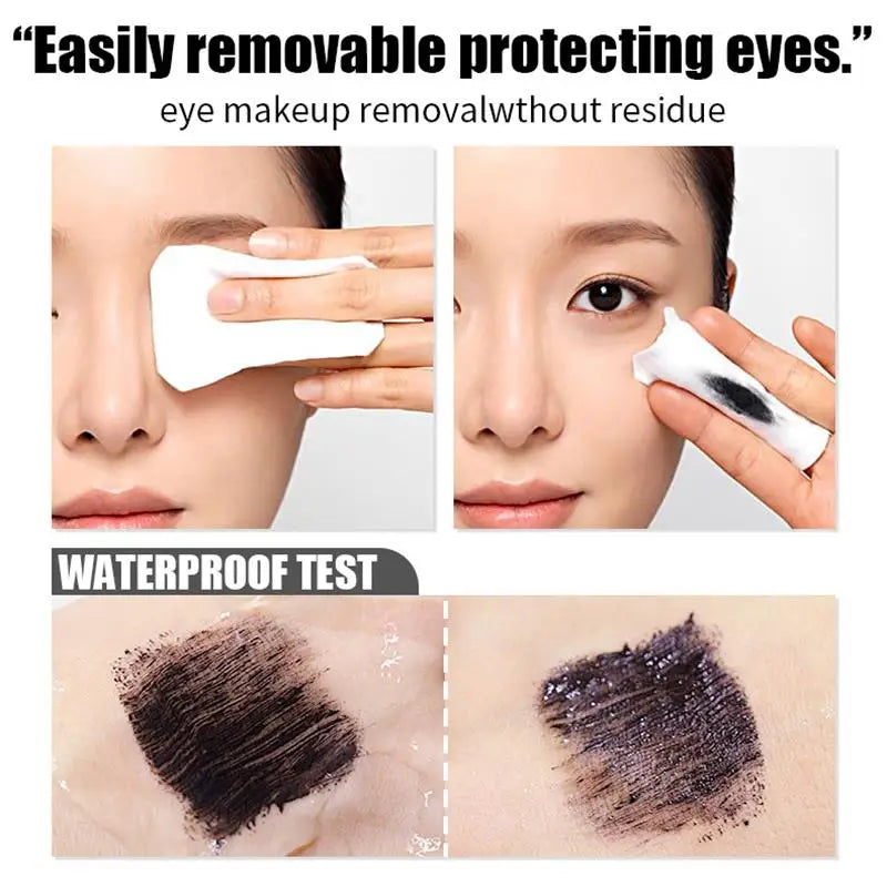 Eye Black Mascara Waterproof Lengthens Eyelashes Extension Silk Fiber Mascare Eye Makeup for Women Cosmetic Korean Make up