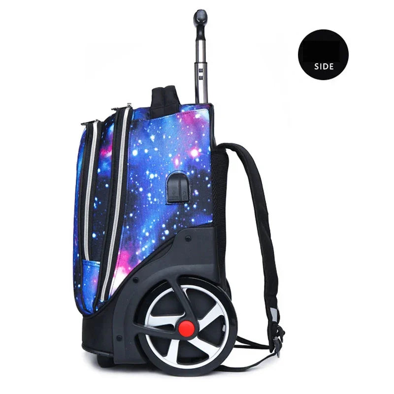 Trolley backpacks bags for teenagers School Wheeled backpack for girls USB Charging Port backpack On wheels luggage Rolling Bags