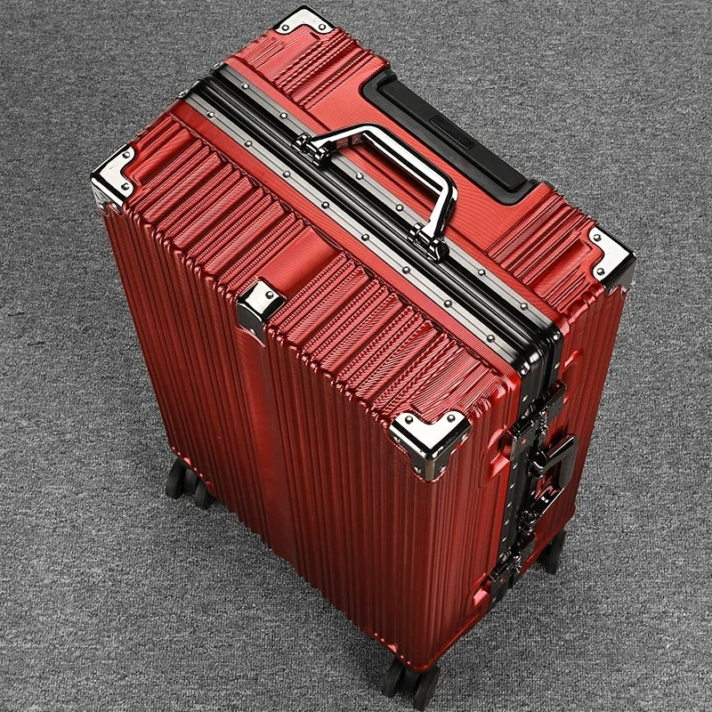 Suitcase Aluminum Frame New Luggage Men and Women Password trolley case Student Removable Wheel 20/28 inch Travel Suitcases