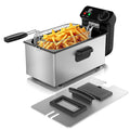 SUPERLEX 2000W Electric Deep Fryers Oil  Adjustable Fried Chicken Grill French Fries Heating Cooker 3L Stainless Steel Fat Fryer