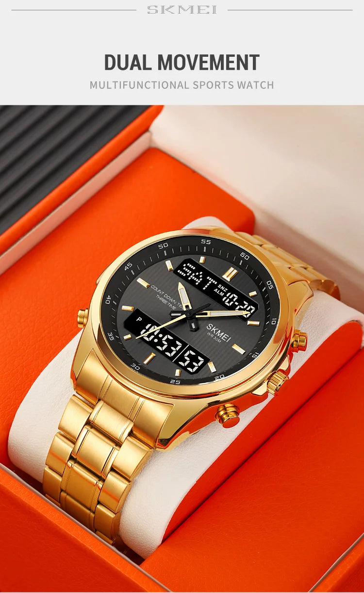 SKMEI 2049 Brand Electronic Watches for Man Fashion Large Dial Wristwatch Luminous Alarm Clock Calendar Casual Men Digital Watch