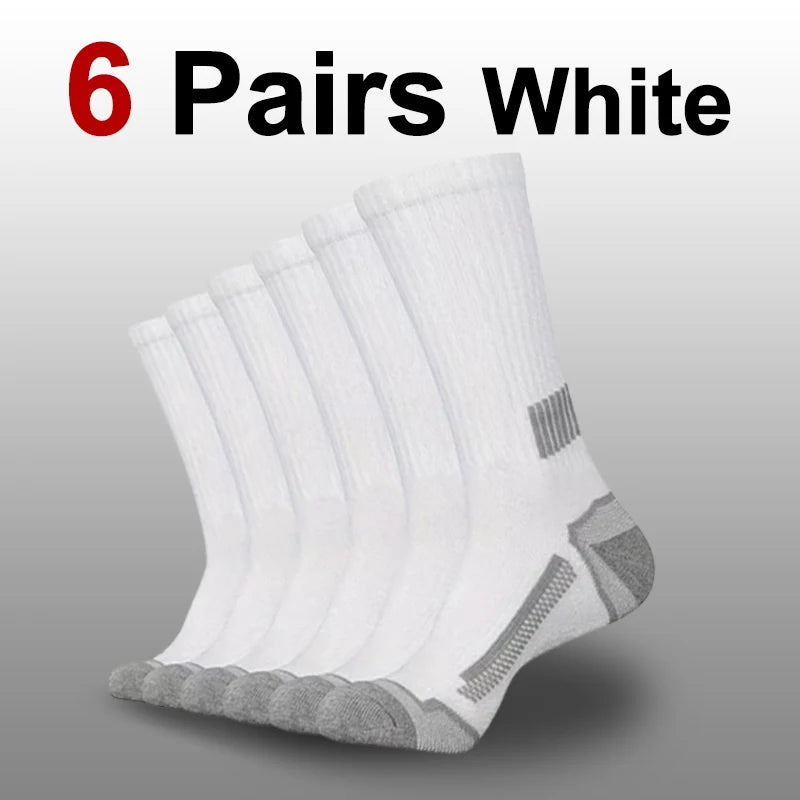 6/12 Pairs Men Mid Tube Casual Basketball Socks Soft Comfortable Breathable Odor Proof Sweat Absorbing All Season Sports Socks