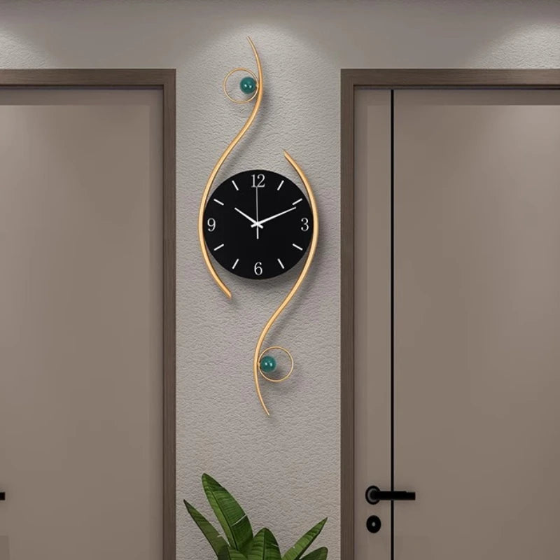 Bedroom Classic Wall Clock Office Chic Black Electronic Gold Wall Clock Modern Art Reloj Cocina Pared Home Decorating Items