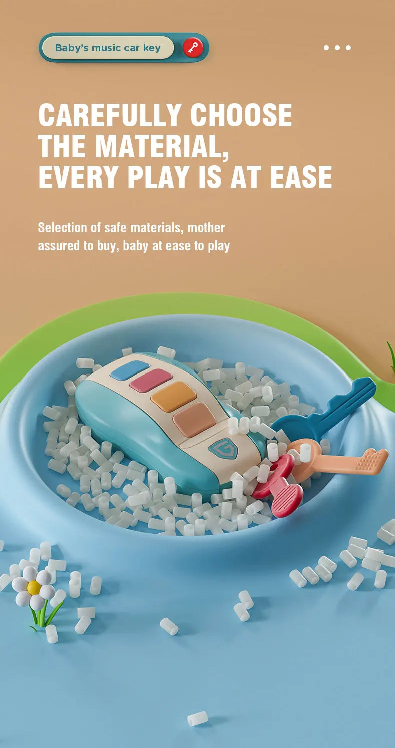 Baby Toy Musical Car Key Pretend Play Baby Vocal Music Toys Smart Remote Car Educational Toys for Children Gift for Newborn
