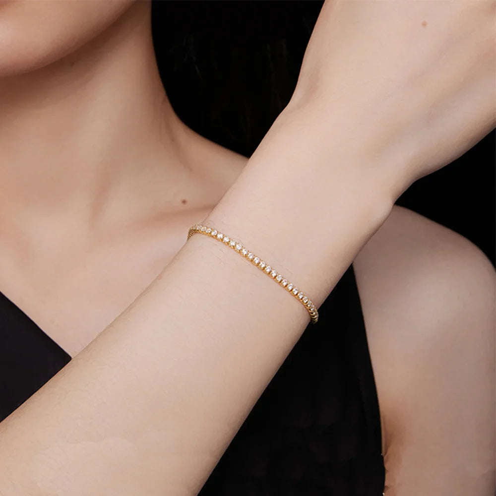 Trendy Iced Out Tennis Chain Set Gold Silver Color Stainless Steel Choker Necklace Bracelet for Women Party Jewelry Sets 2025