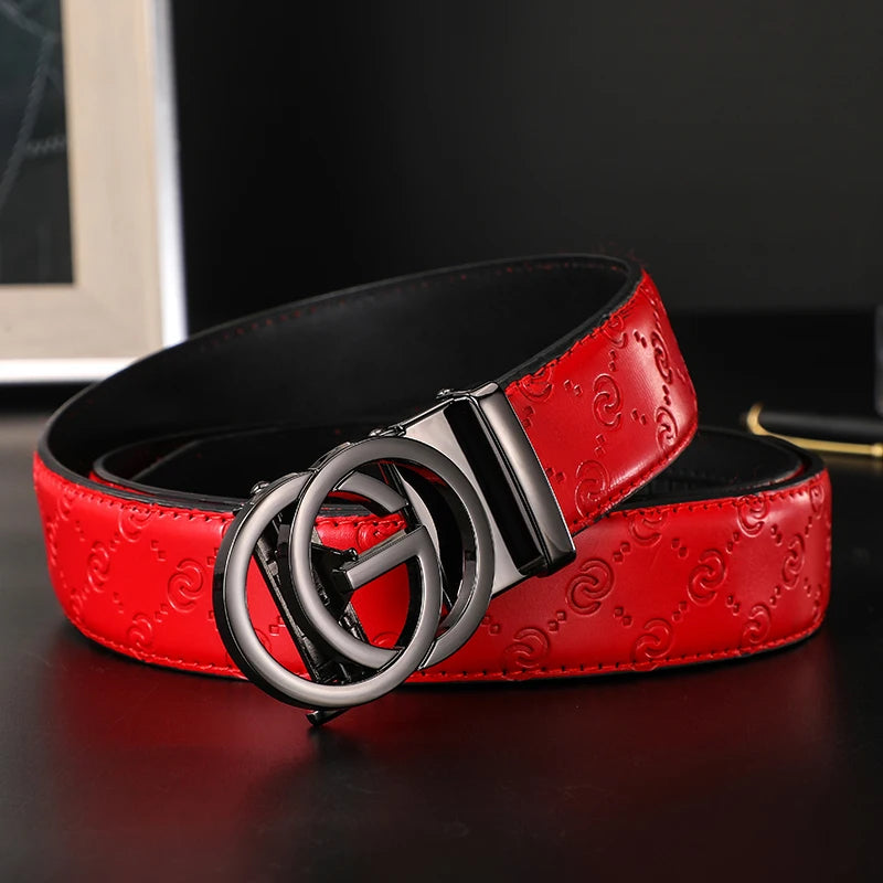 2025 High Quality New 3.4cm Belt women Luxury Automatic Buckle Leather Strap for men Belt Designers Brand Male Belt for jeans