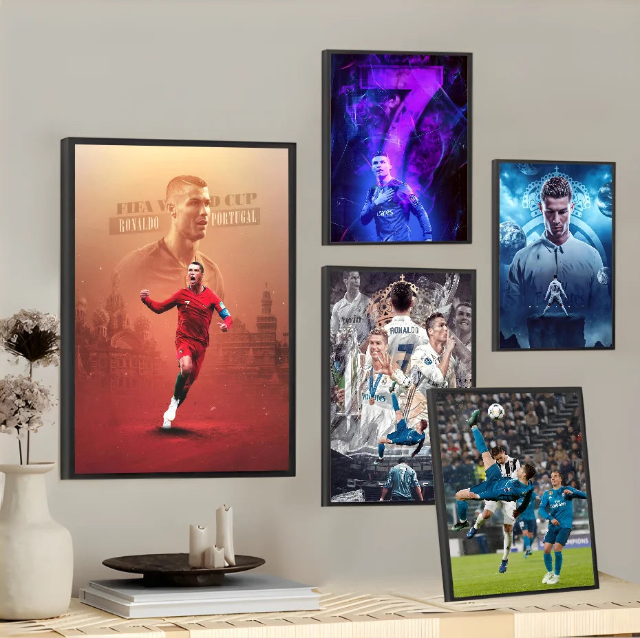 C-Cristiano R-Ronaldo CR7 Classic Vintage Poster Wall Art Painting Study Nordic Home Decor