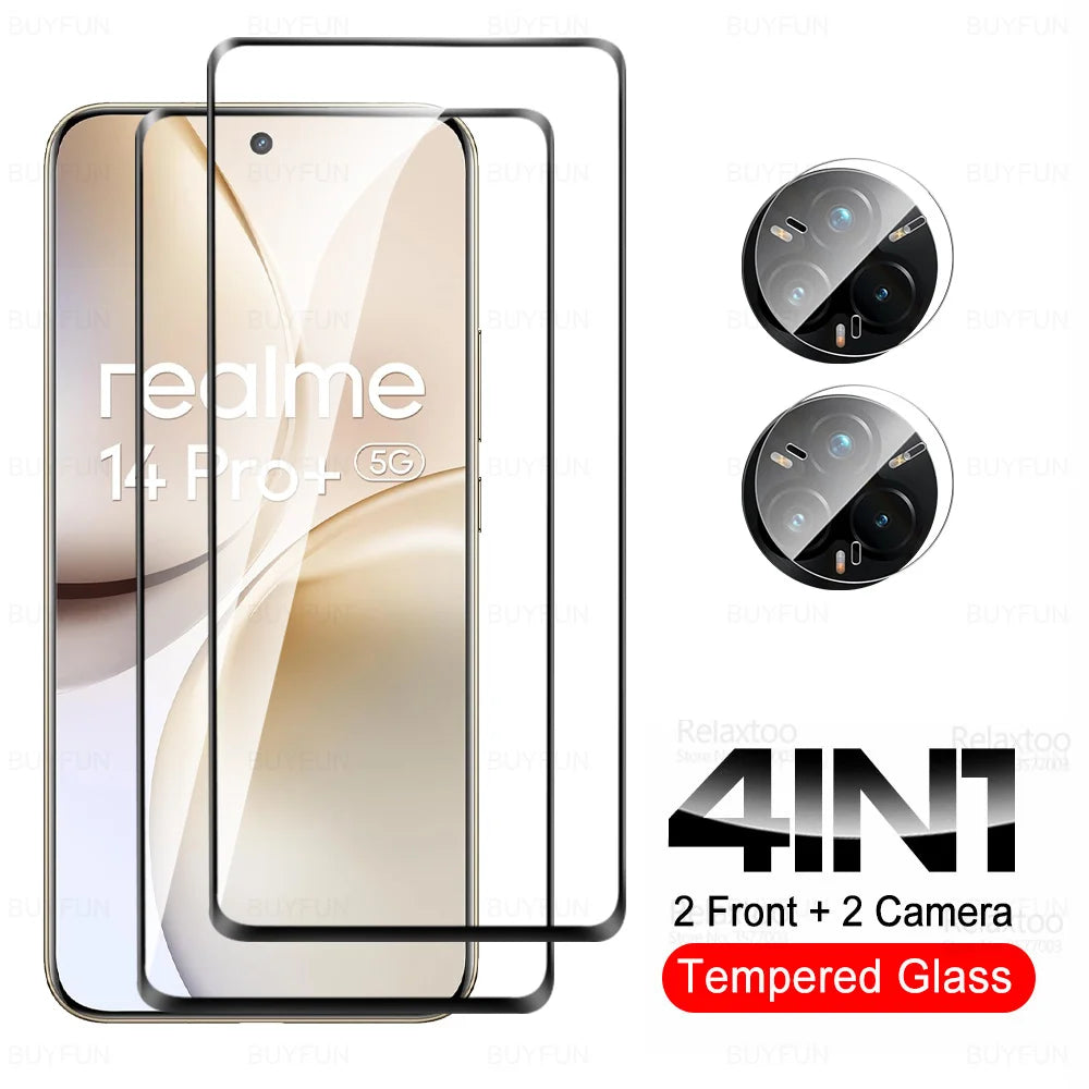 For Realme 14 Pro Plus Curved Glass 6in1 Tempered Glass Camera Film Realme14 Pro+ Realme14Pro 14Pro ProPlus 5G Screen Protector